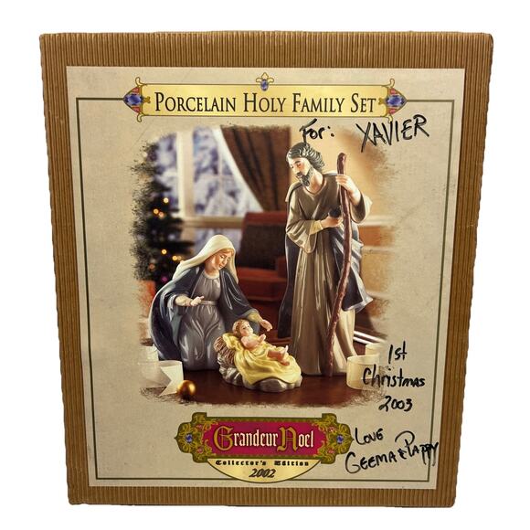 Grandeur Noel 2002 Holy Family Large Porcelain Nativity Set Collector's Edition - Picture 1 of 9